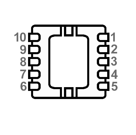 Корпус и распиновка компонента SIP2210DMP-RT-E3