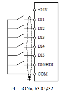 Cхема подключения цифровых входов СИРИУС-С8 по типу NPN
