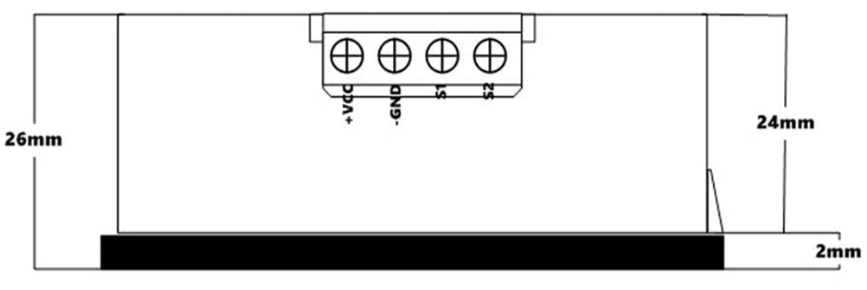 Габаритные размеры терморегулятора вид сбоку w3230
