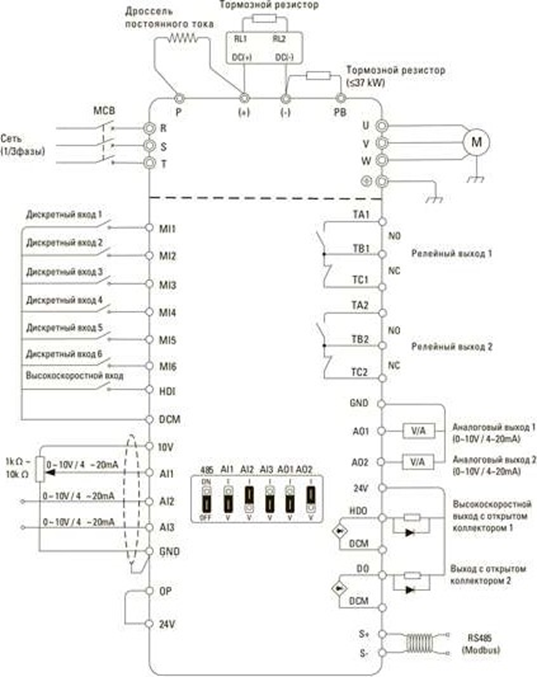 Электрическая схема подключения EKF PROxima VT100