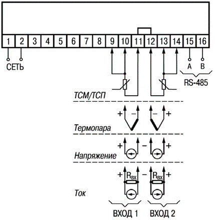 Схемы подключения ТРМ200