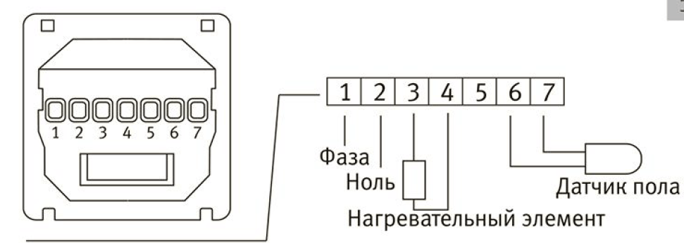 Схема подключения терморегулятора